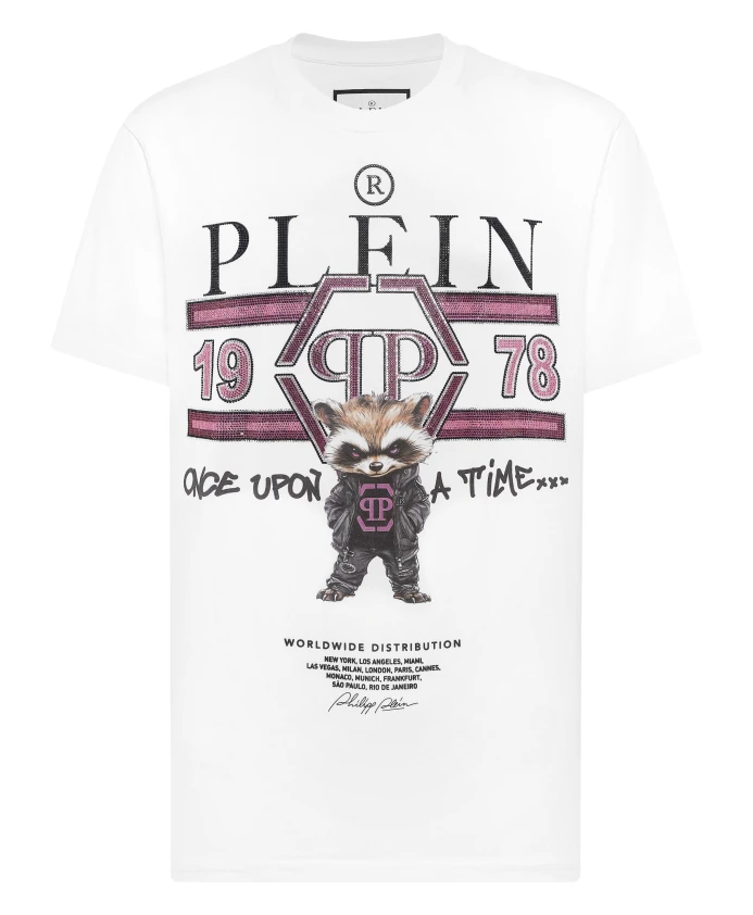 Футболка с круглым вырезом, студенческие животные Philipp Plein, белый
Футболка с круглым вырезом, студенческие животные Philipp Plein, белый