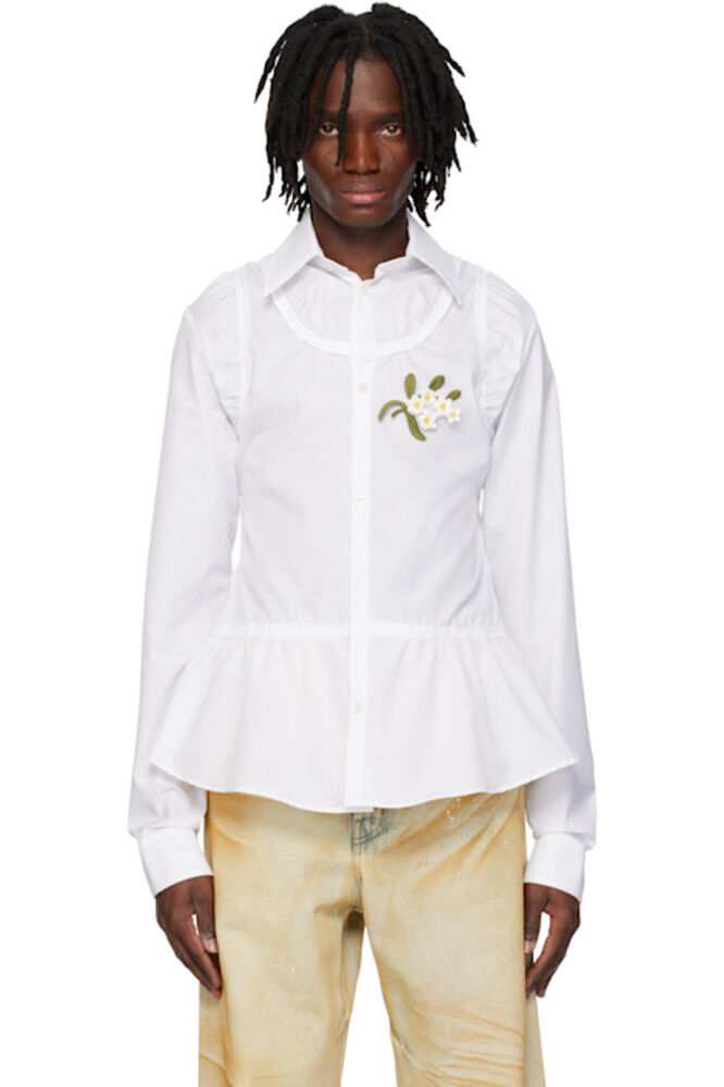 Белая поплиновая рубашка сверху EGONlab
Белая поплиновая рубашка сверху EGONlab