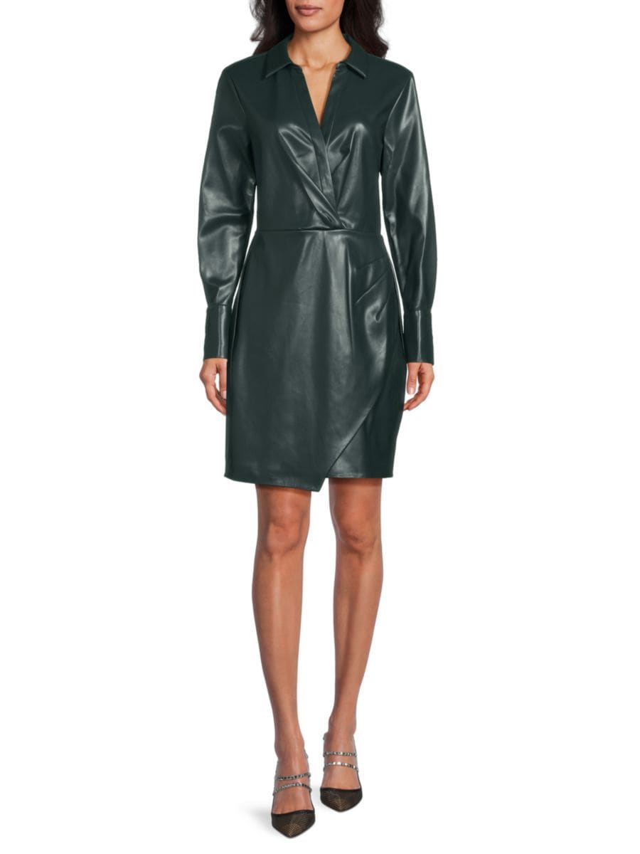 Мини-платье из искусственной кожи с эффектом запаха и длинными рукавами Calvin Klein, цвет Malachite
Мини-платье из искусственной кожи с эффектом запаха и длинными рукавами Calvin Klein, цвет Malachite