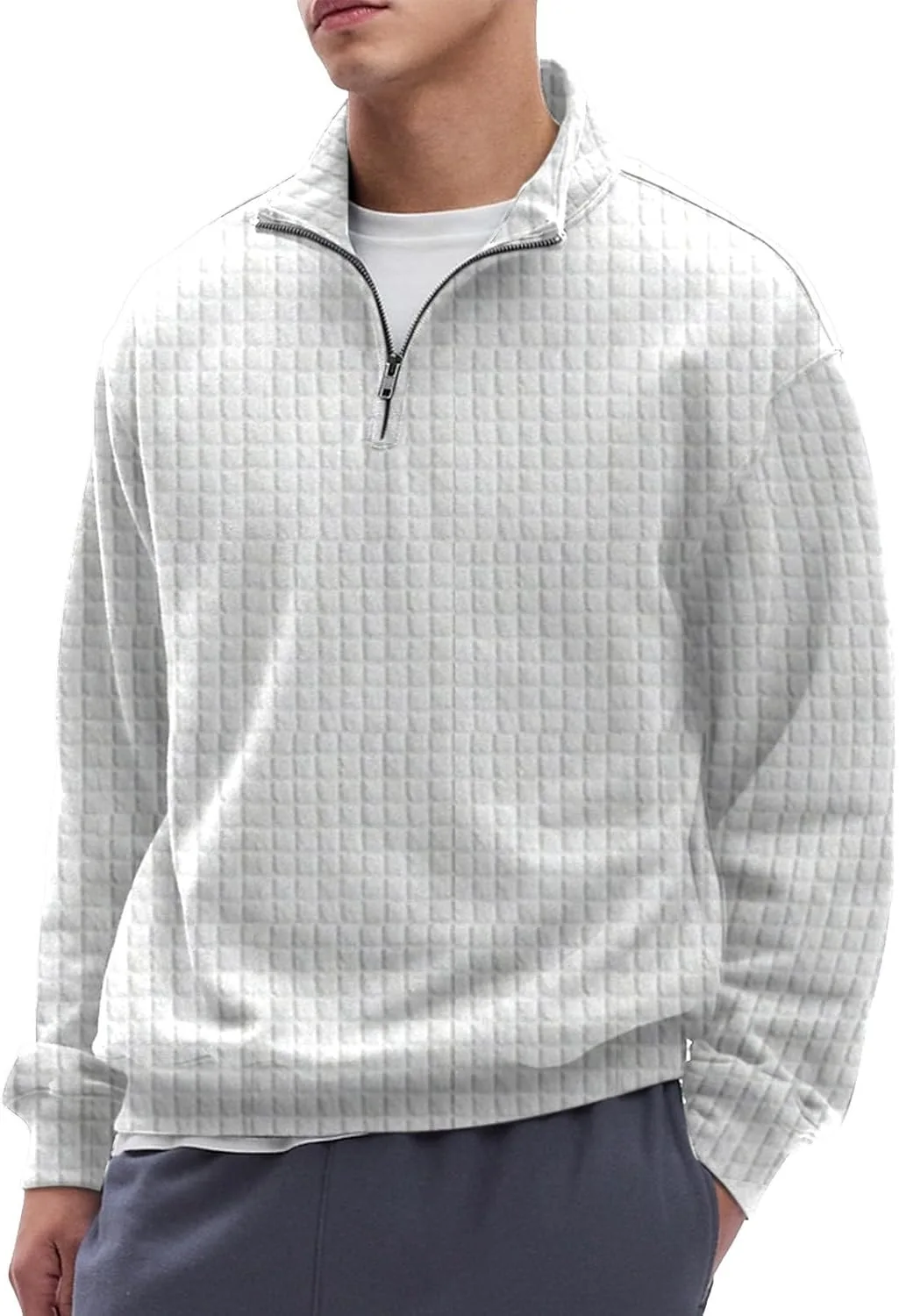 Мужской спортивный свитер RTRDE, длинный рукав, однотонный, клетчатый жаккард, S-4XL
Мужской спортивный свитер RTRDE, длинный рукав, однотонный, клетчатый жаккард, S-4XL