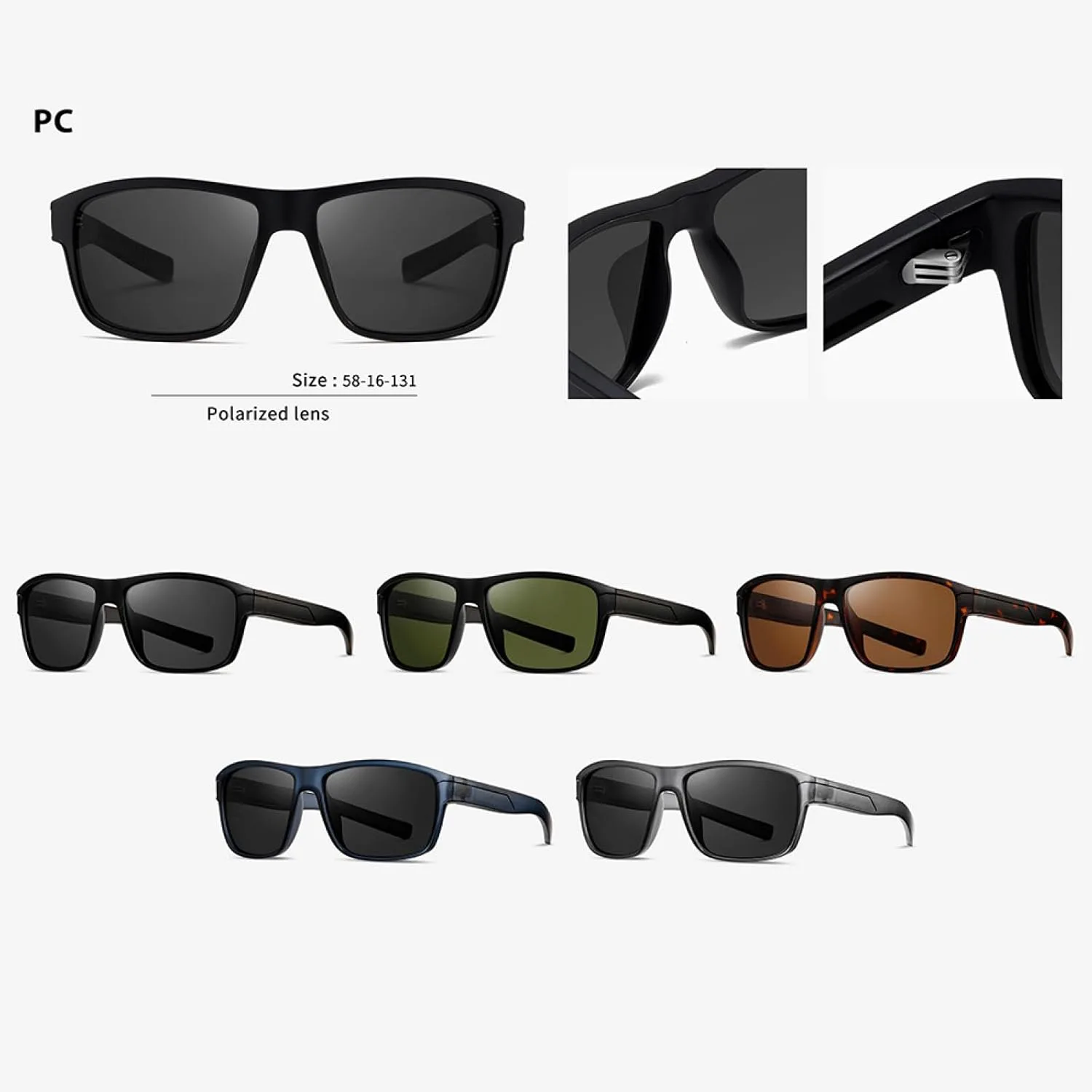 Мужские поляризованные солнцезащитные очки, модные, для активного отдыха и вождения, защита от УФ-излучения UV400, декоративная оправа из поликарбоната VFDHN, 5
Мужские поляризованные солнцезащитные очки, модные, для активного отдыха и вождения, защита от УФ-излучения UV400, декоративная оправа из поликарбоната VFDHN, 5