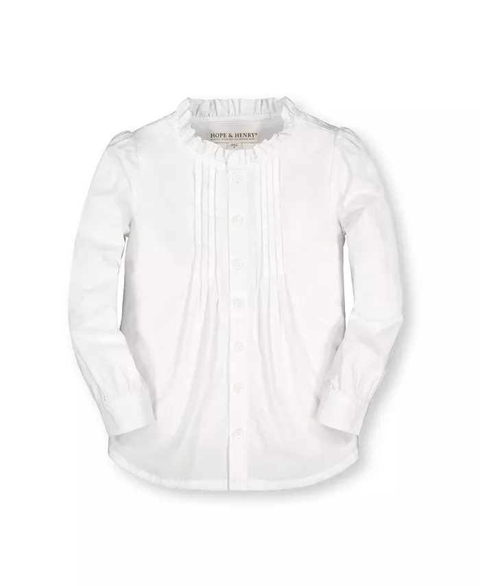 Детская блузка для девочек с длинными рукавами, рюшами на воротнике и застежкой на пуговицах с защипами Hope & Henry, белый
Детская блузка для девочек с длинными рукавами, рюшами на воротнике и застежкой на пуговицах с защипами Hope & Henry, белый