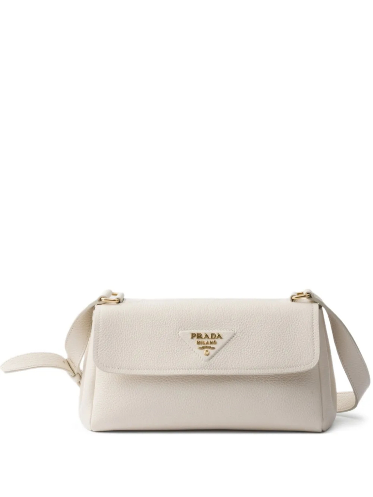 Маленькая кожаная сумка через плечо Prada, белый 
Маленькая кожаная сумка через плечо Prada, белый