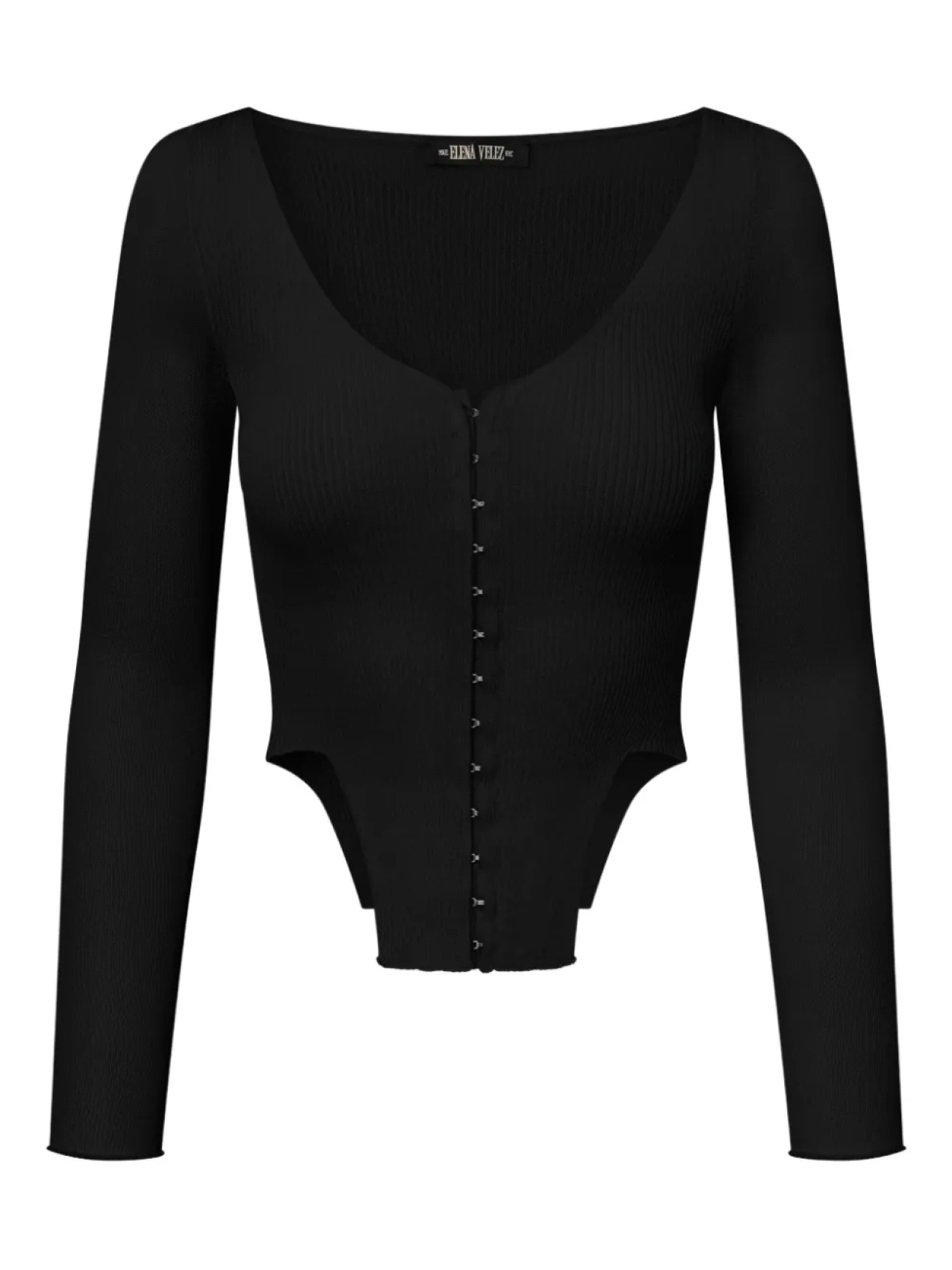 Льняной трикотажный топ Elena Velez, черный 
Льняной трикотажный топ Elena Velez, черный