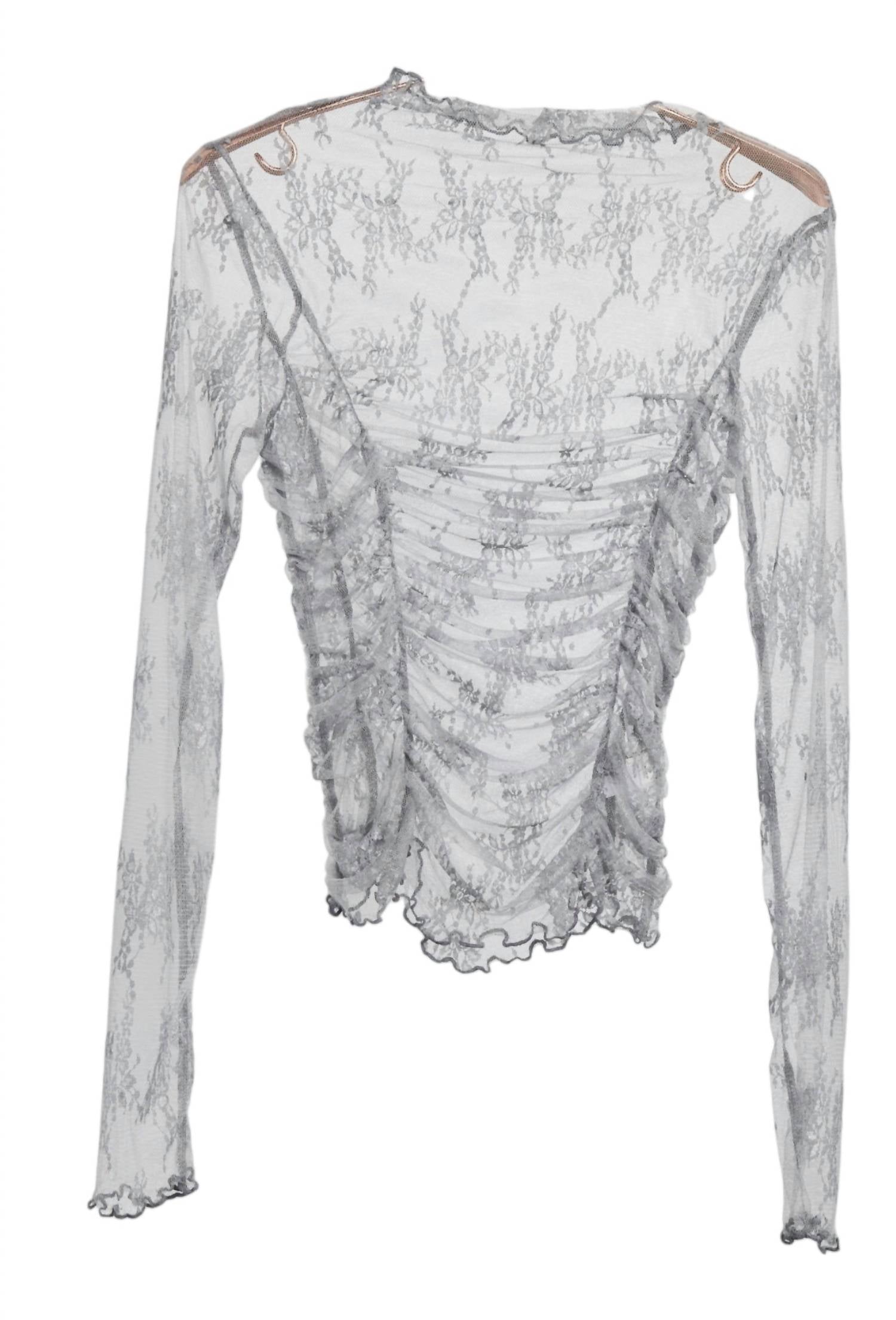 Топ с длинным рукавом из сетки с защипами в сером цвете Newbury Kustom, серый
Топ с длинным рукавом из сетки с защипами в сером цвете Newbury Kustom, серый