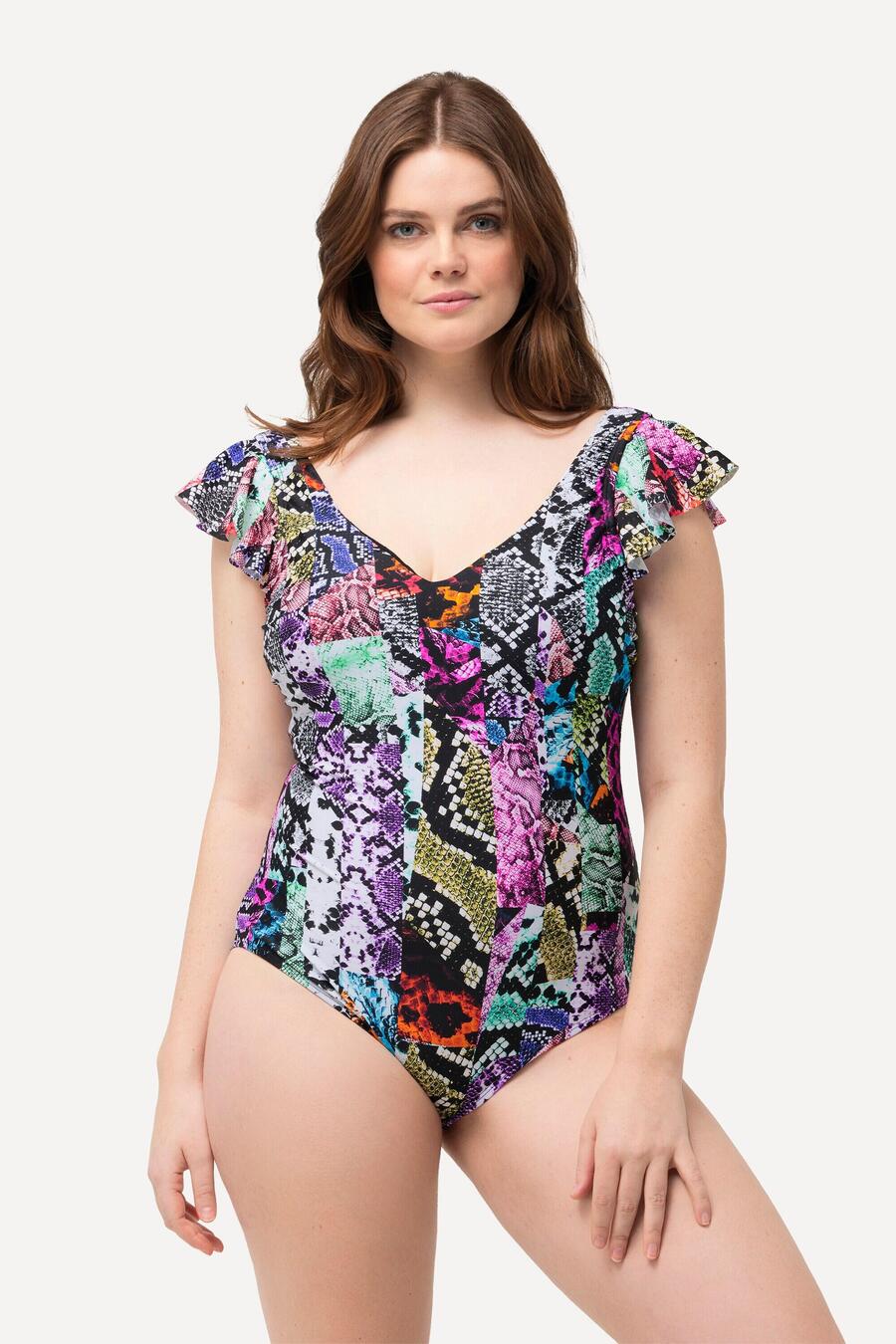 ULLA POPKEN Женский купальник со смешанным рисунком, мягкими чашками и рукавами-крылышками
ULLA POPKEN Женский купальник со смешанным рисунком, мягкими чашками и рукавами-крылышками