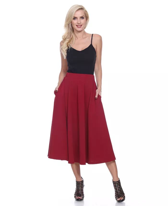 Расклешенная юбка миди с карманами White Mark, красный
Расклешенная юбка миди с карманами White Mark, красный