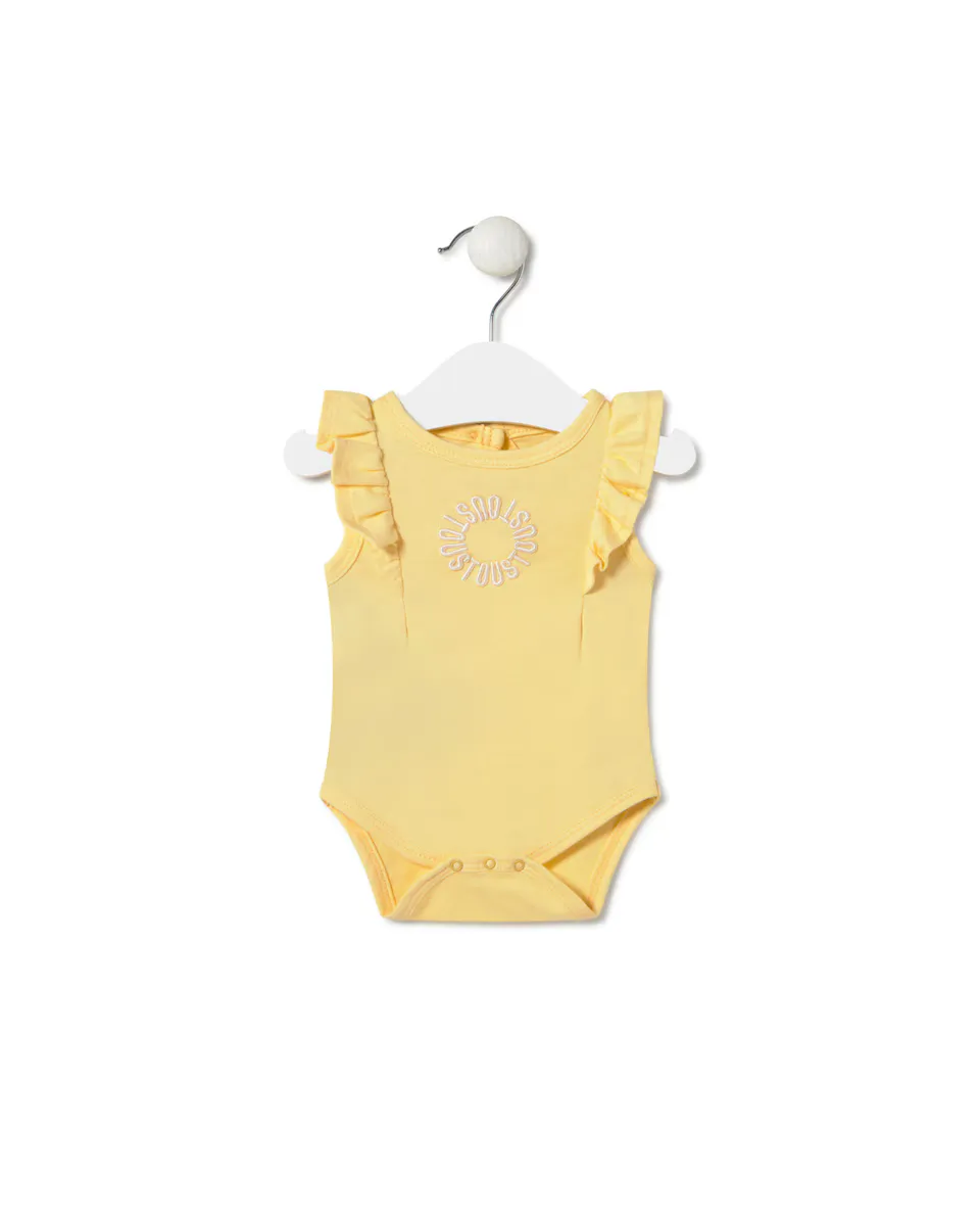 Боди для девочки с оборками из гладкокрашеного хлопка Tous, желтый
Боди для девочки с оборками из гладкокрашеного хлопка Tous, желтый