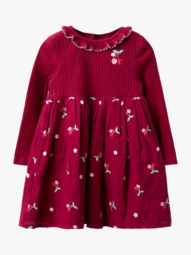 Детское платье из сырного ситца с вишневым принтом JoJo Maman Bébé, Burgundy
Детское платье из сырного ситца с вишневым принтом JoJo Maman Bébé, Burgundy