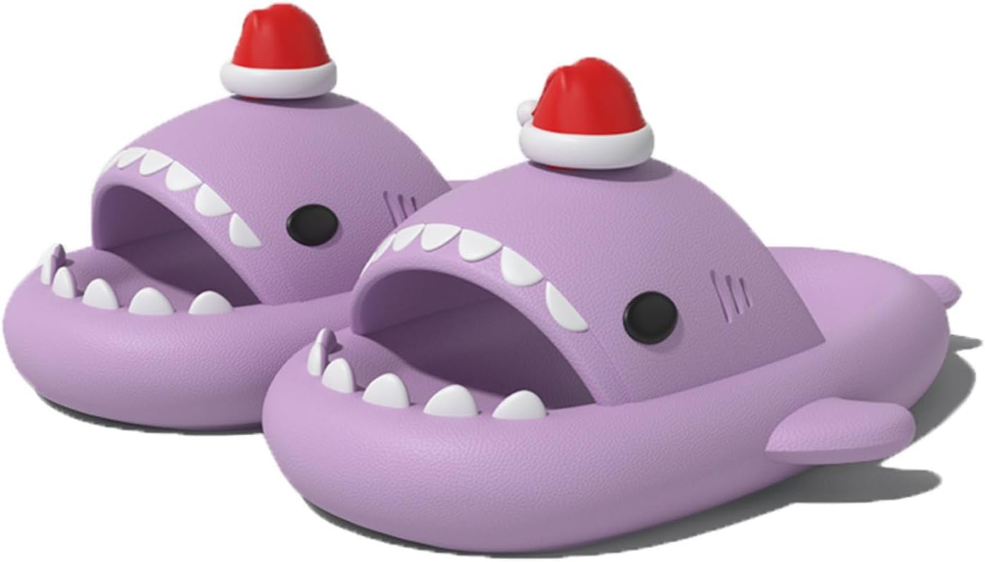 Рождественские шлепанцы Zureto Shark, сандалии Cloud Shark 3D с рождественским мультяшным акулой для женщин и мужчин, фиолетовый
Рождественские шлепанцы Zureto Shark, сандалии Cloud Shark 3D с рождественским мультяшным акулой для женщин и мужчин, фиолетовый