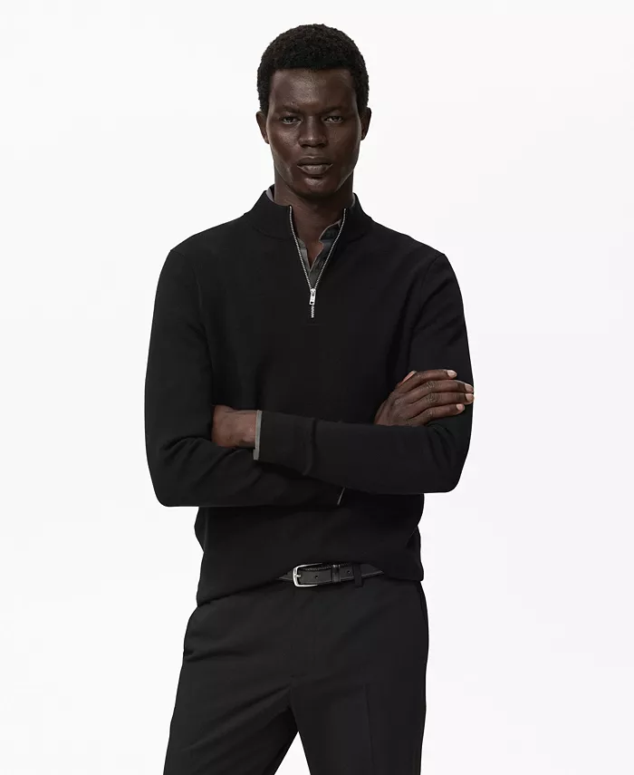 Мужской вязаный свитер Perkins Neck Mango, черный
Мужской вязаный свитер Perkins Neck Mango, черный