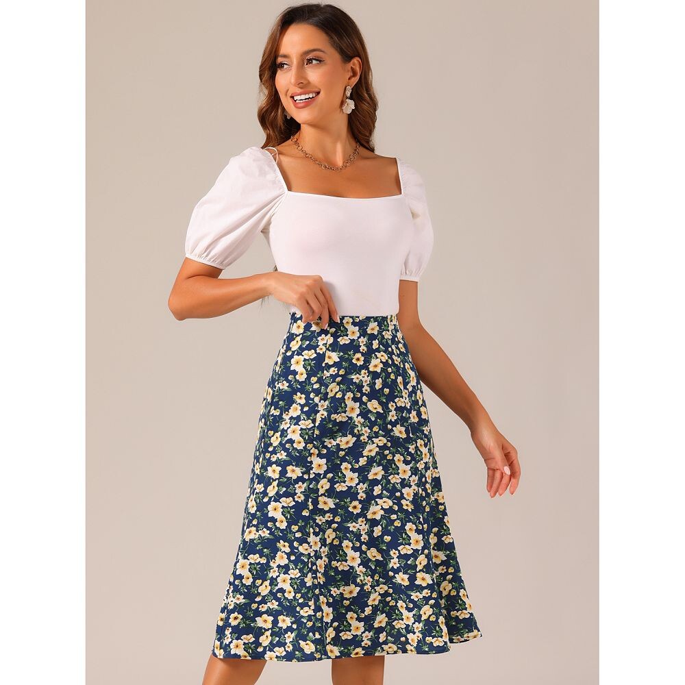 Женская крестьянская юбка-миди трапециевидного силуэта с эластичной резинкой на талии и принтом ALLEGRA K, синий
Женская крестьянская юбка-миди трапециевидного силуэта с эластичной резинкой на талии и принтом ALLEGRA K, синий