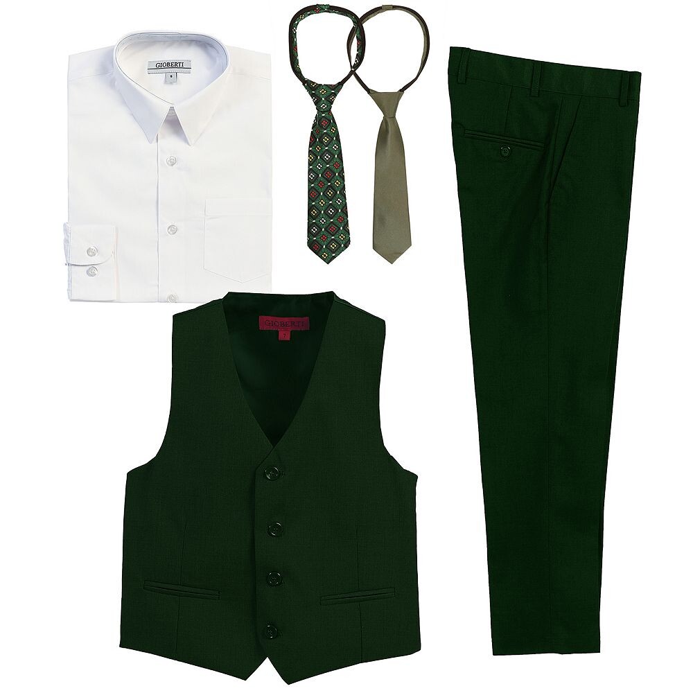 Детский комплект из 5 предметов Gioberti с жилетом и брюками, рубашкой и галстуком, цвет Hunter White 
Детский комплект из 5 предметов Gioberti с жилетом и брюками, рубашкой и галстуком, цвет Hunter White