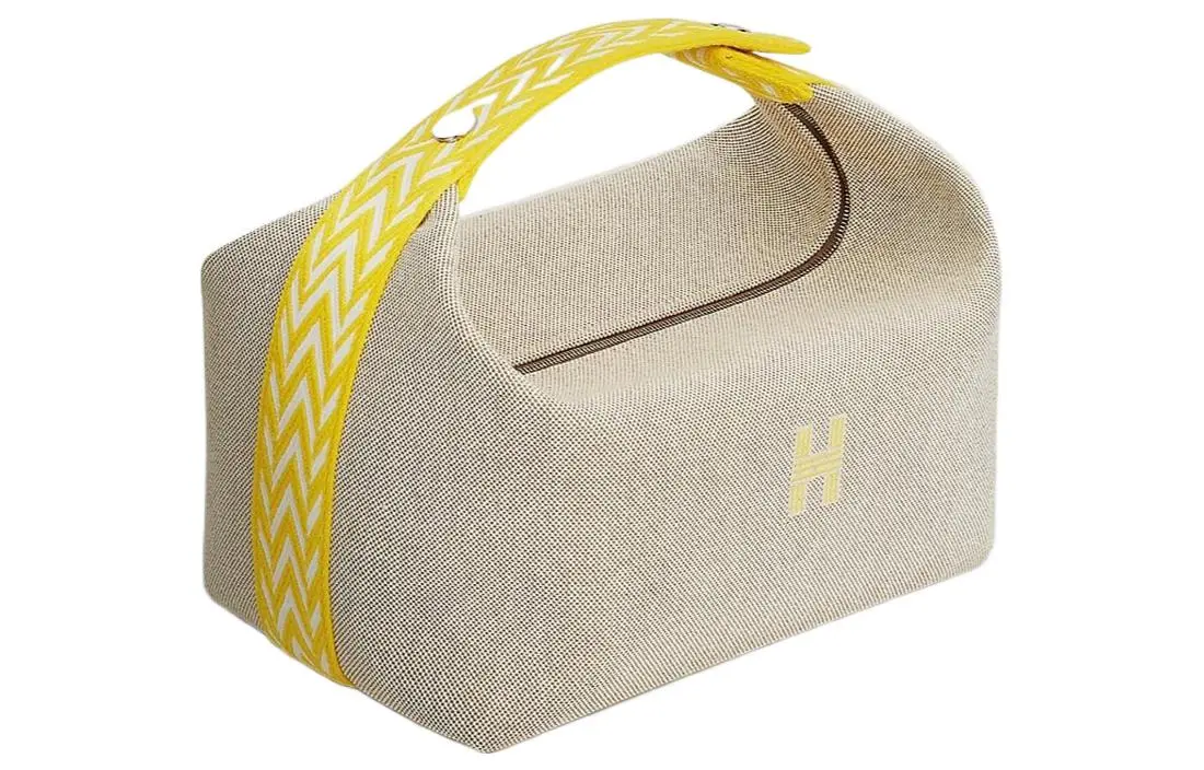 HERMES Тканевая косметичка для невесты большого размера унисекс лимон 
HERMES Тканевая косметичка для невесты большого размера унисекс лимон