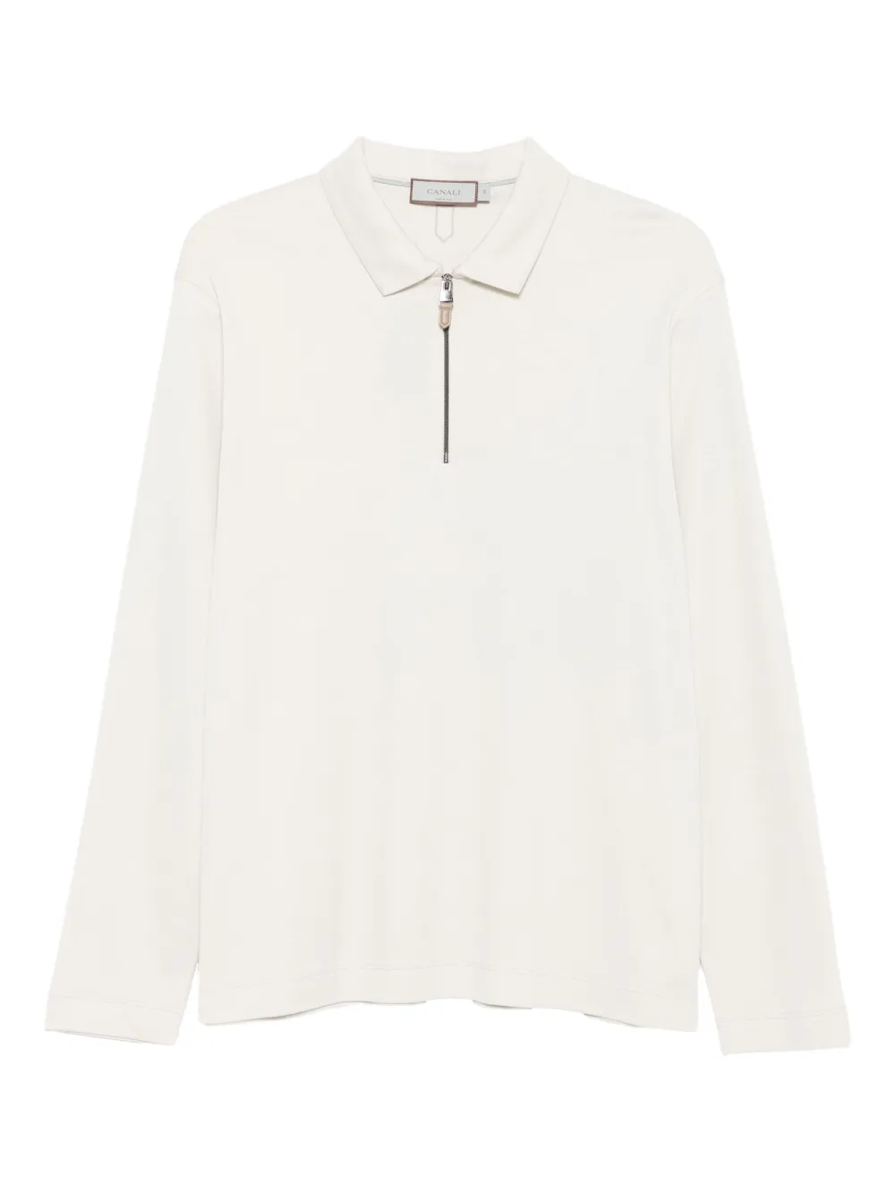 Свитер-поло с застежкой-молнией на вороте Canali, нейтральный
Свитер-поло с застежкой-молнией на вороте Canali, нейтральный