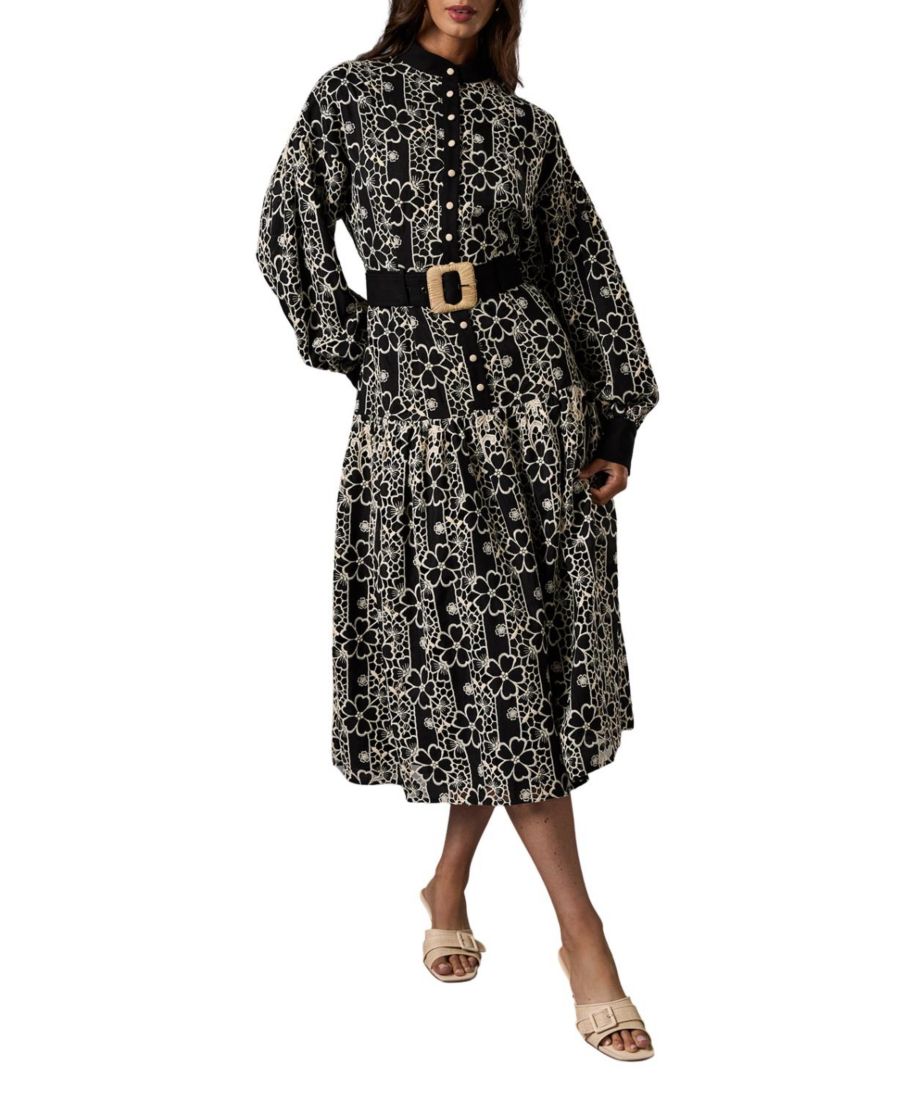 Женское платье-рубашка с длинными рукавами и поясом Coast, Black
Женское платье-рубашка с длинными рукавами и поясом Coast, Black