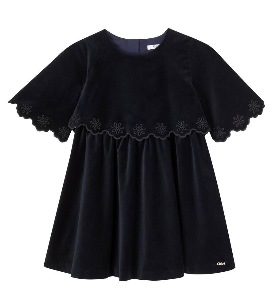 Платье из хлопкового вельвета с фигурным краем Chloé Kids, Cadet Blue
Платье из хлопкового вельвета с фигурным краем Chloé Kids, Cadet Blue