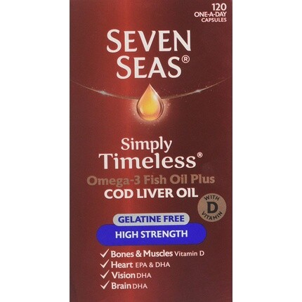 Seven Seas Simply Timeless Рыбий жир с омега-3 и рыбий жир с витамином D, 120 шт.
Seven Seas Simply Timeless Рыбий жир с омега-3 и рыбий жир с витамином D, 120 шт.