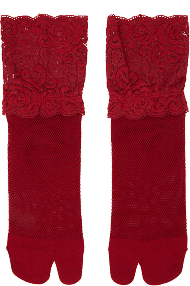 Красные сетчатые/кружевные носки-таби YOHJI YAMAMOTO
Красные сетчатые/кружевные носки-таби YOHJI YAMAMOTO