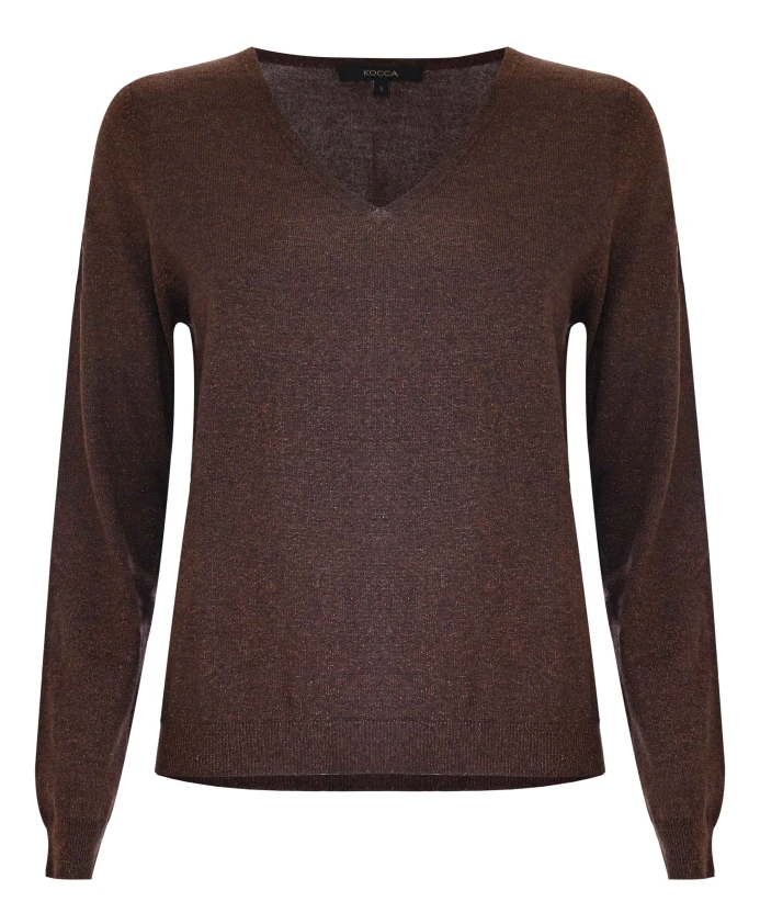 Классический, стильный свитер с V-образным вырезом и длинными рукавами. Kocca, коричневый
Классический, стильный свитер с V-образным вырезом и длинными рукавами. Kocca, коричневый