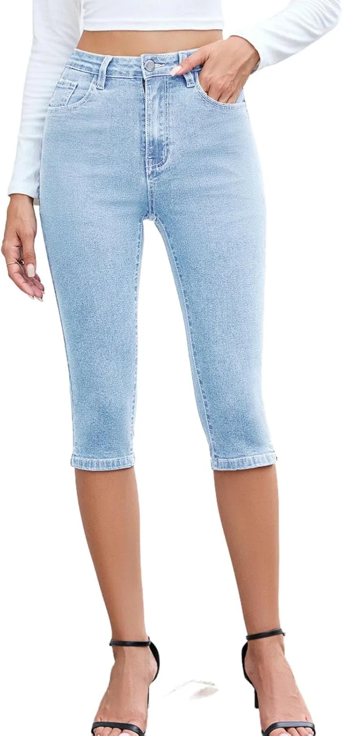 Женские капри джинсы High Waisted на пуговицах, стрейч
Женские капри джинсы High Waisted на пуговицах, стрейч