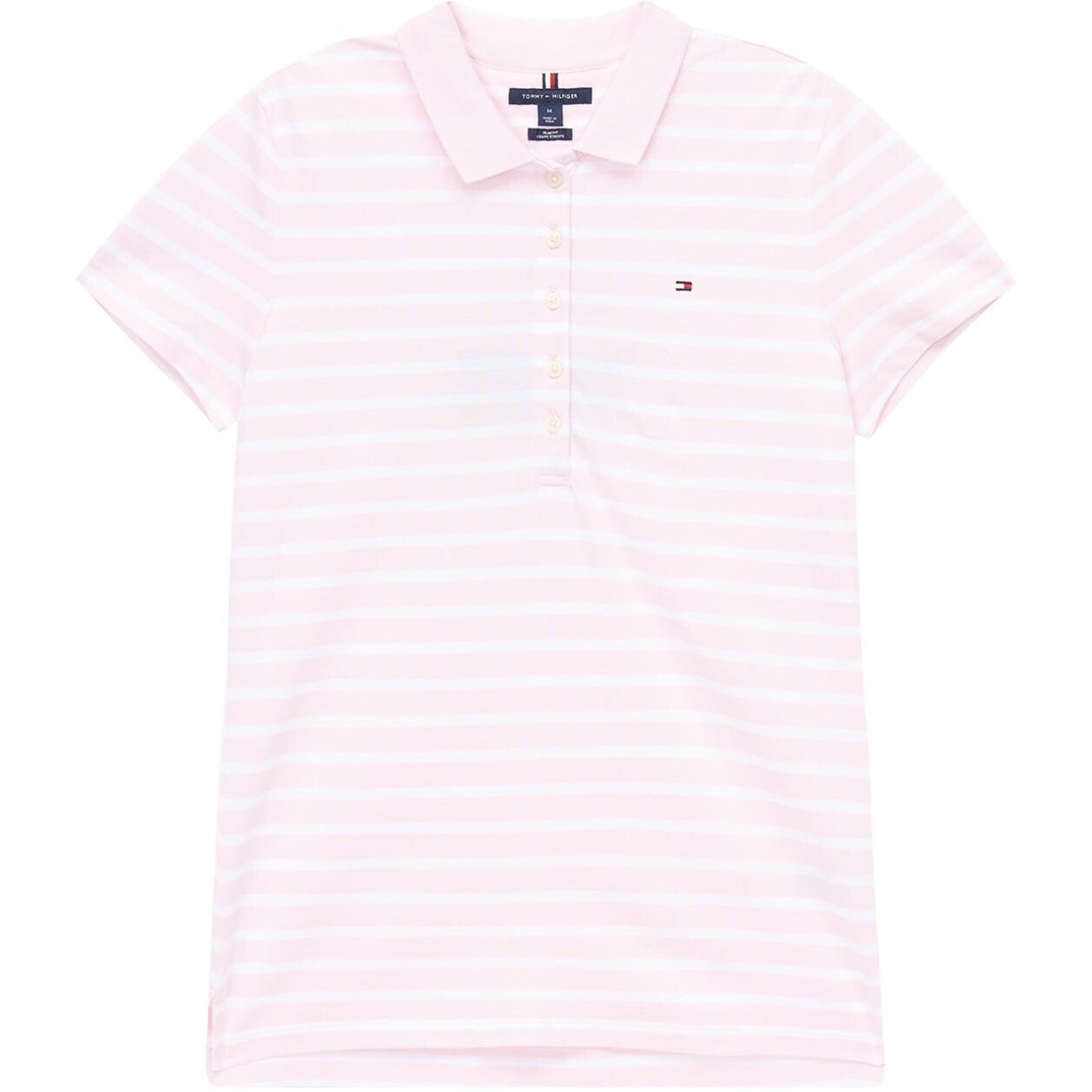 Рубашка поло женская светло-розовая с белыми полосками Tommy Hilfiger
Рубашка поло женская светло-розовая с белыми полосками Tommy Hilfiger