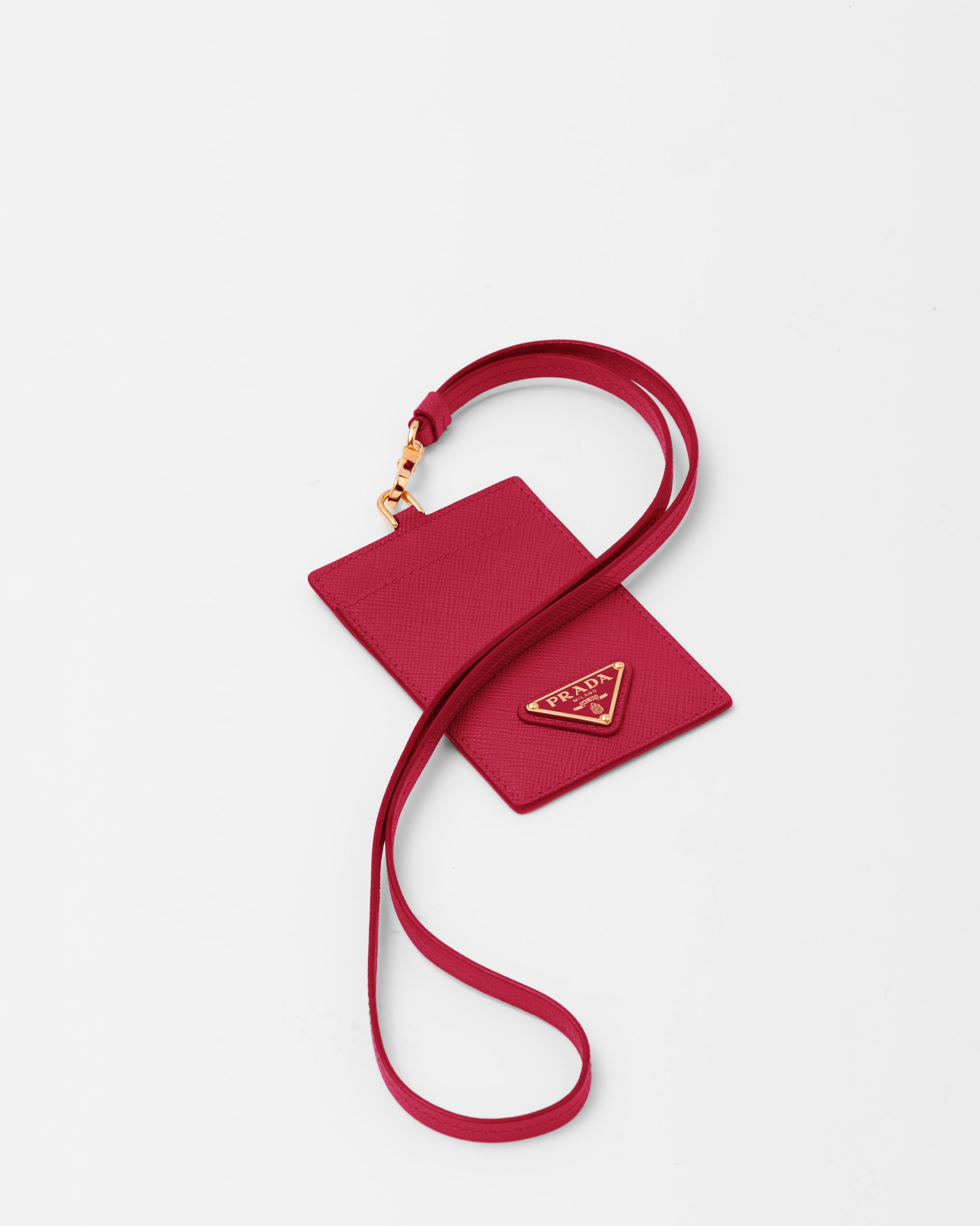 Держатель для бейджа из сафьяновой кожи Prada, ярко-красный
Держатель для бейджа из сафьяновой кожи Prada, ярко-красный