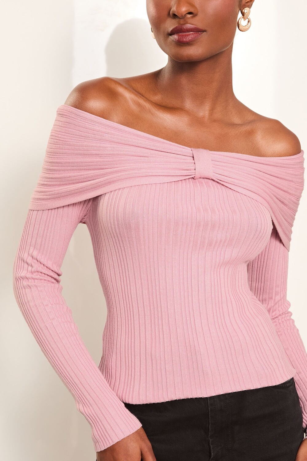 Вязаный джемпер в рубчик с бантом Lipsy, розовый
Вязаный джемпер в рубчик с бантом Lipsy, розовый