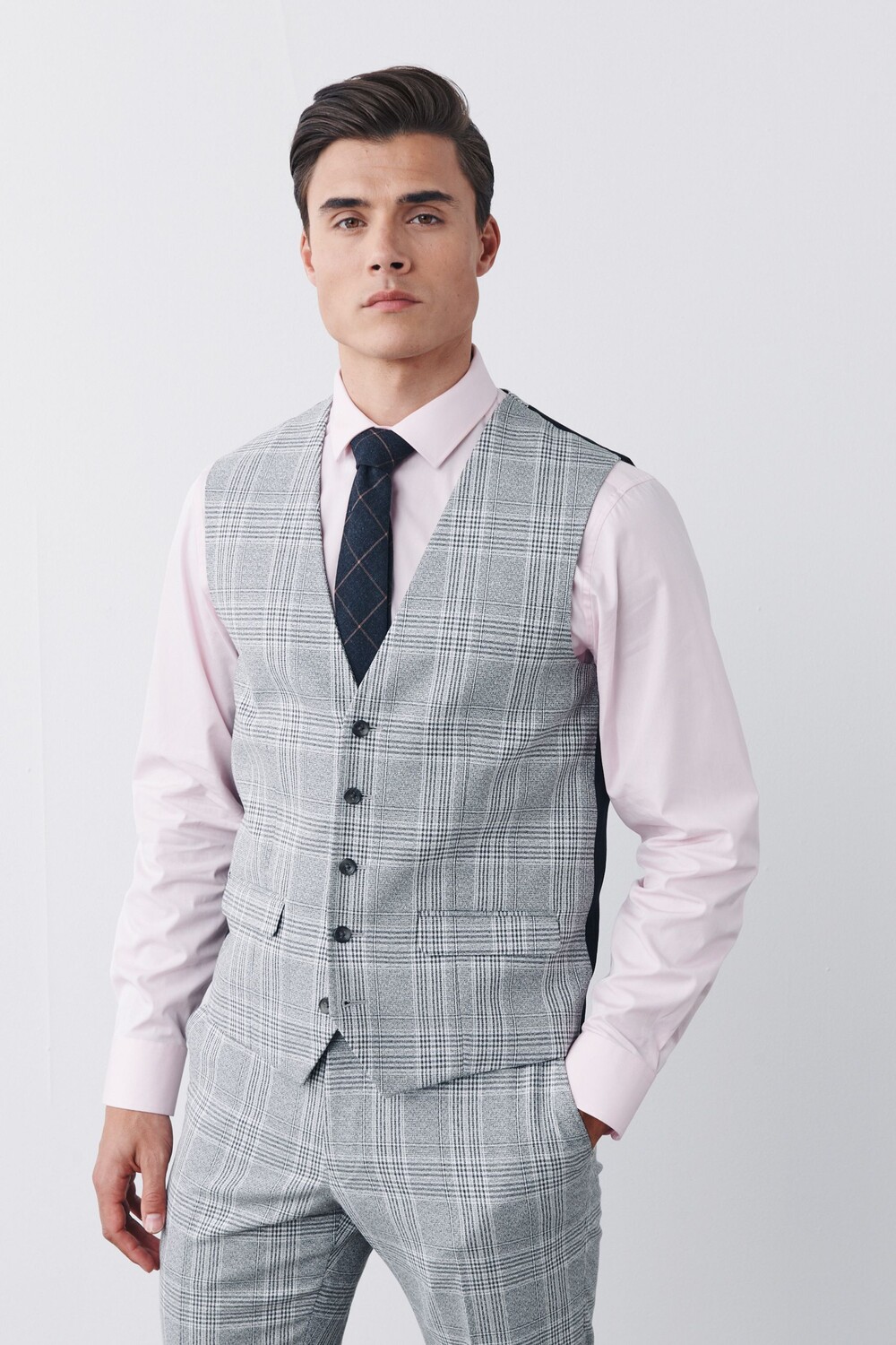 Клетчатый жилет от костюма Next, серый
Клетчатый жилет от костюма Next, серый