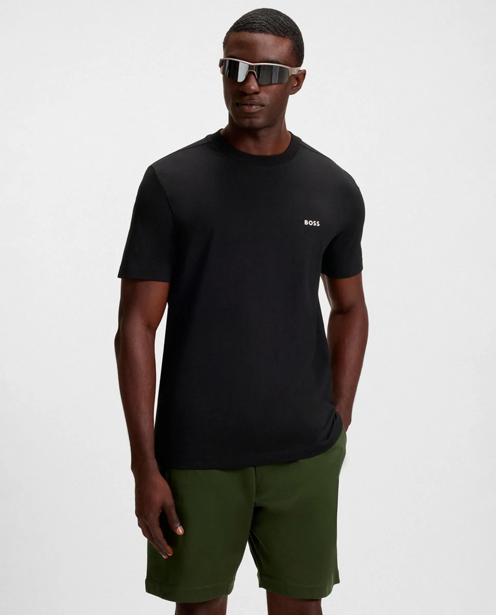 Футболка прямого кроя из эластичного хлопка с контрастным логотипом Boss, черный
Футболка прямого кроя из эластичного хлопка с контрастным логотипом Boss, черный