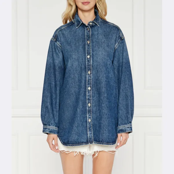 Джинсовая куртка оверсайз Salea Samsøe Samsøe, синий 
Джинсовая куртка оверсайз Salea Samsøe Samsøe, синий