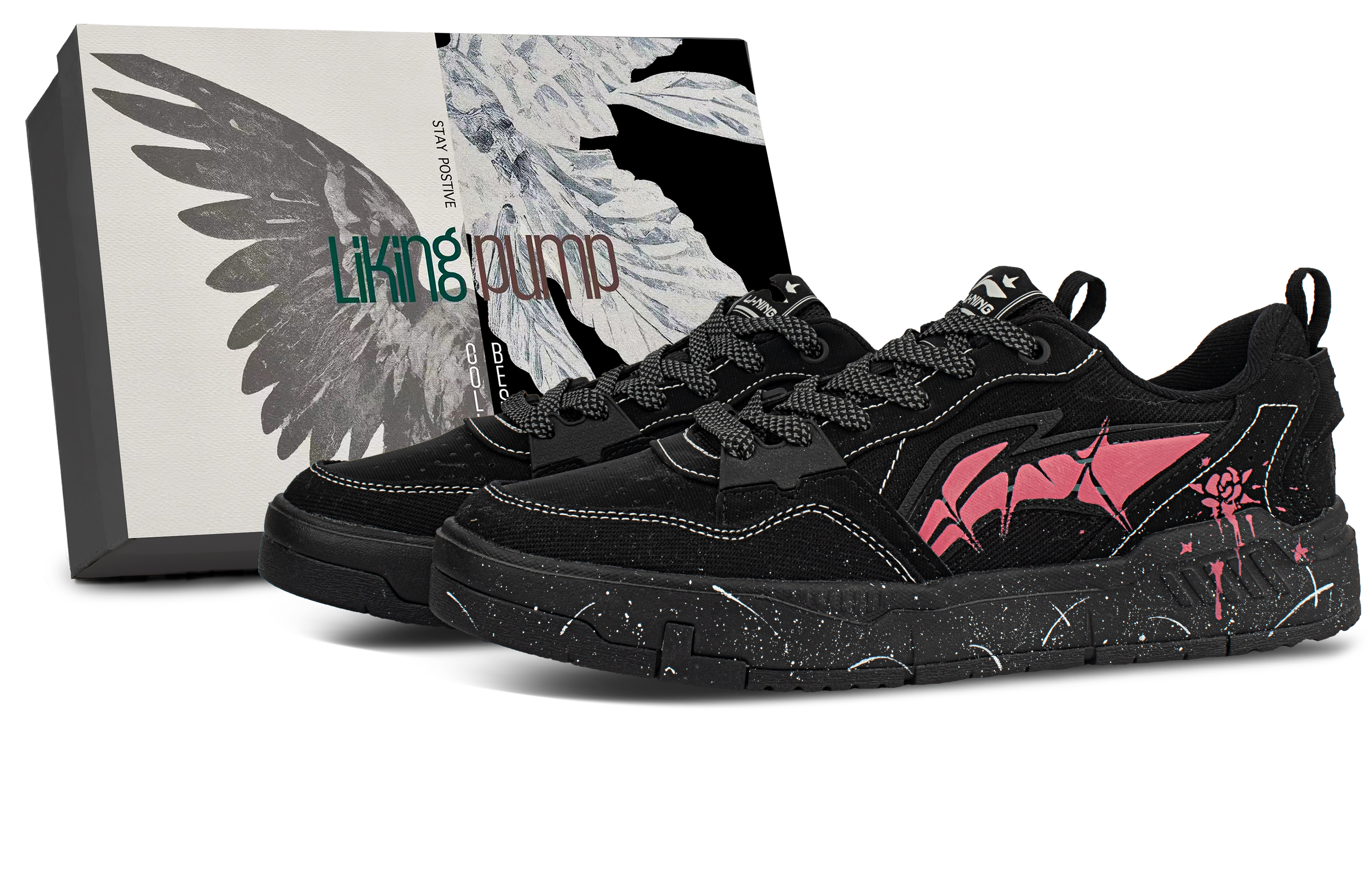 LINING Кроссовки для скейтбординга Yuan Chu Coverage, быстросохнущие, нескользящие, низкие, мужские, черно-красные 
LINING Кроссовки для скейтбординга Yuan Chu Coverage, быстросохнущие, нескользящие, низкие, мужские, черно-красные