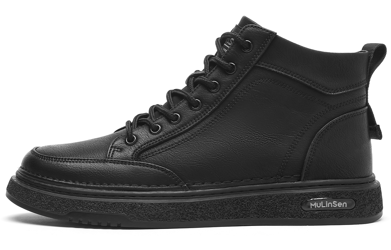 Mulinsen Тёплые износостойкие высокие скейтерские ботинки для мужчин с утеплением на флисе - чёрные, цвет Black (Fleece-Lined)
Mulinsen Тёплые износостойкие высокие скейтерские ботинки для мужчин с утеплением на флисе - чёрные, цвет Black (Fleece-Lined)