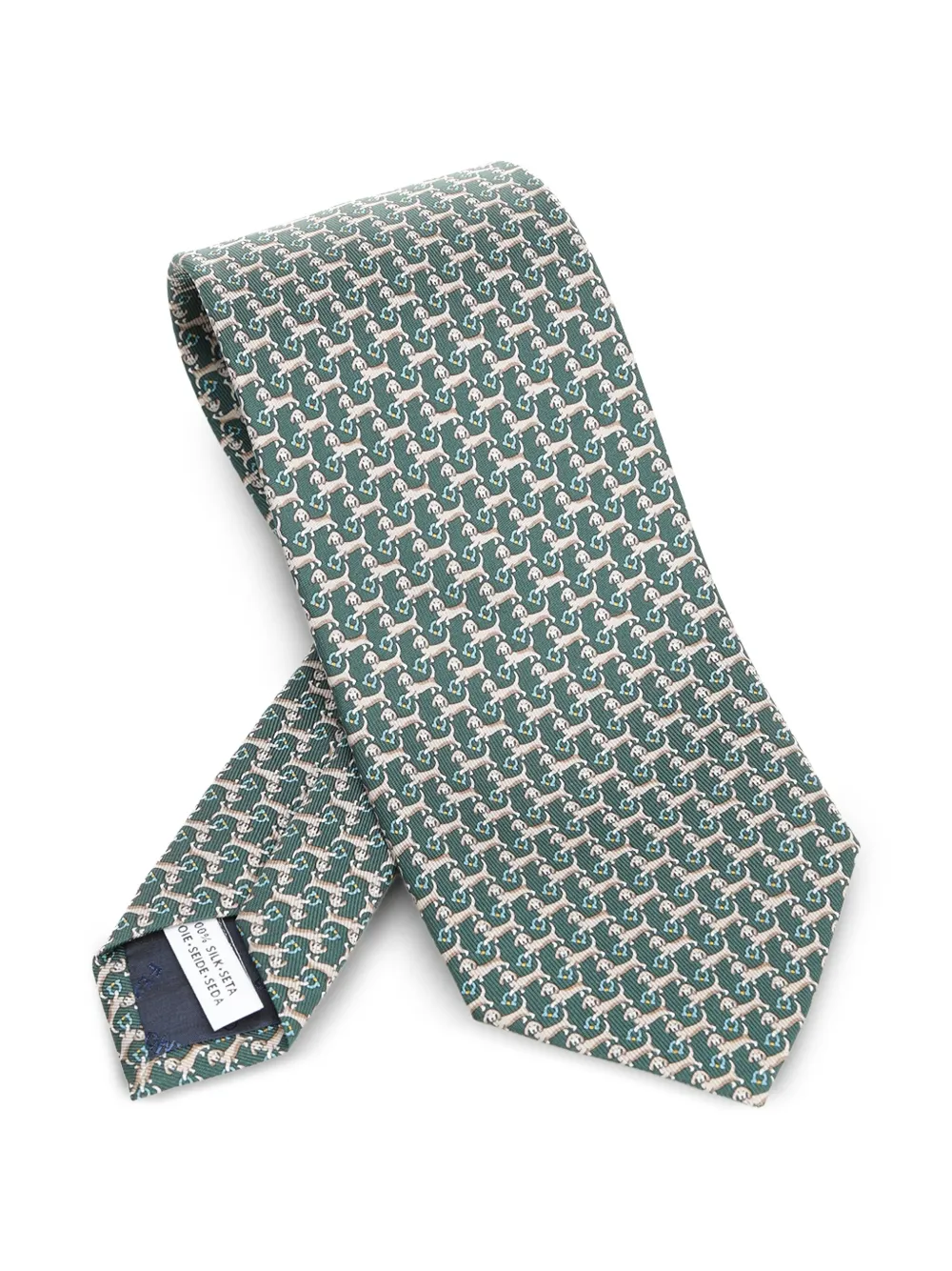 Шелковый галстук с узором Ferragamo, зеленый
Шелковый галстук с узором Ferragamo, зеленый