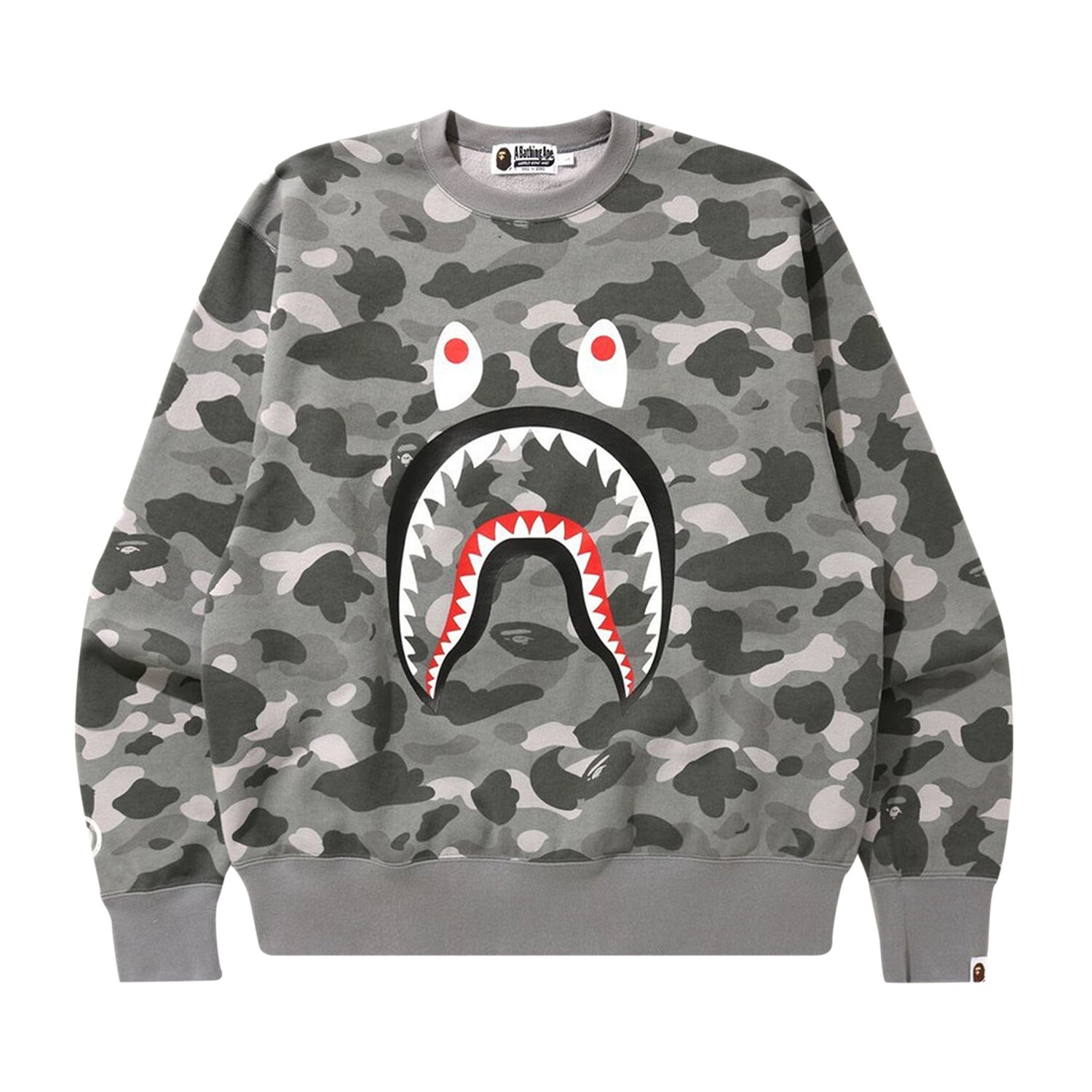 BAPE Color Camo Shark Свободного кроя с круглым вырезом, Серый
BAPE Color Camo Shark Свободного кроя с круглым вырезом, Серый