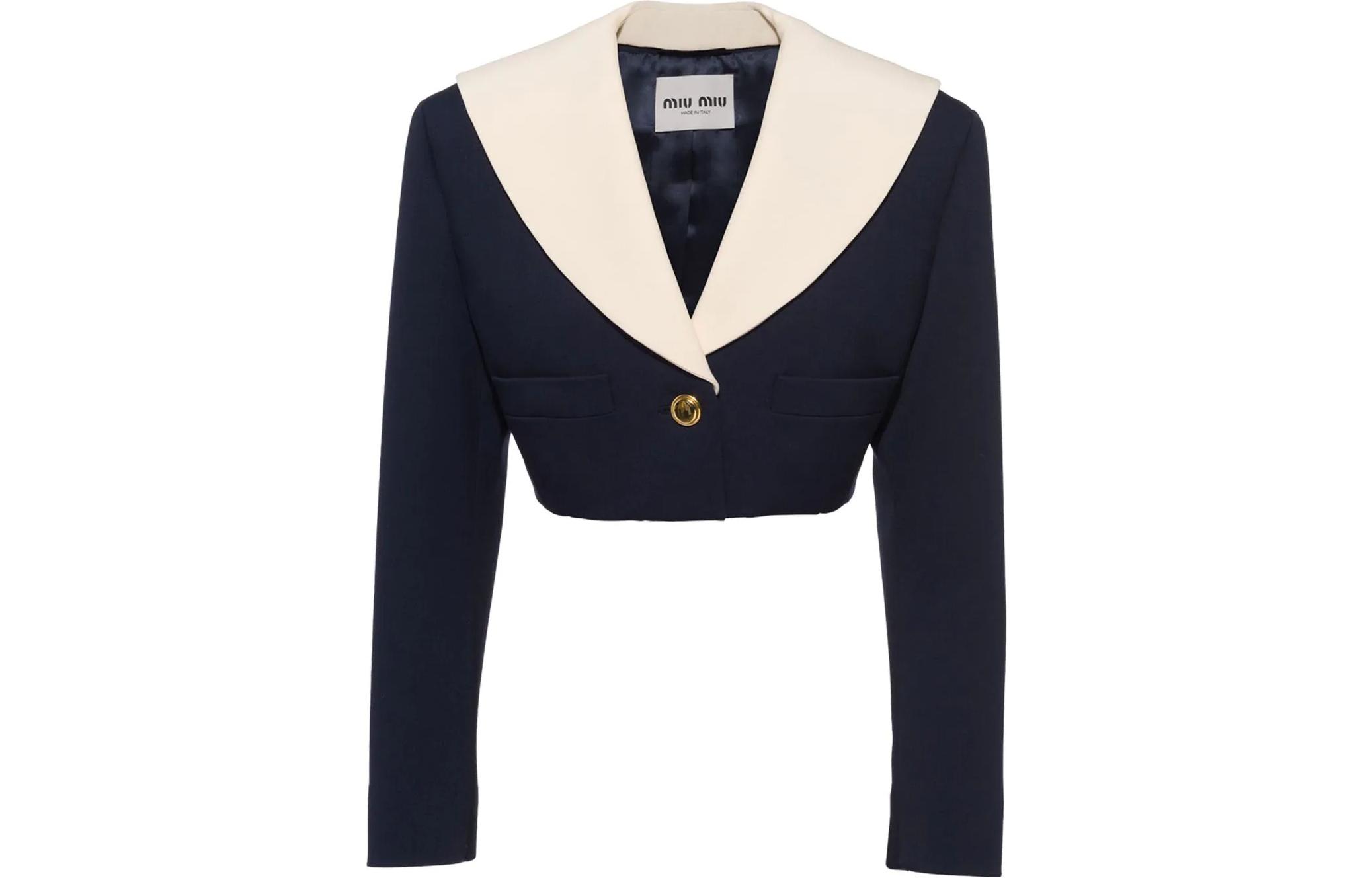 SS22 Укороченное Пальто Женское Морской Синий MIU MIU 
SS22 Укороченное Пальто Женское Морской Синий MIU MIU