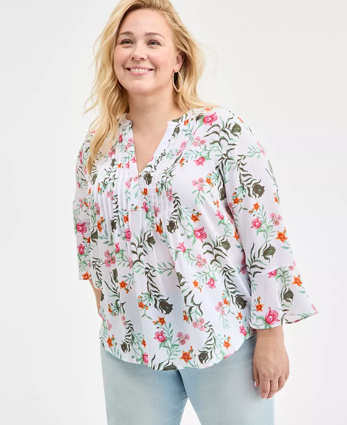 Блузка с принтом и защипами больших размеров Style & Co, мультиколор
Блузка с принтом и защипами больших размеров Style & Co, мультиколор