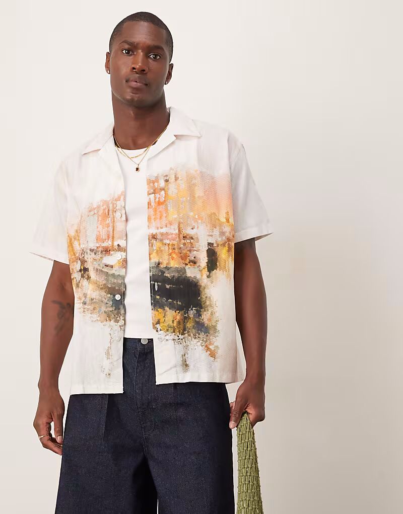 Рубашка с воротником Revere и принтом «Копенгаген Арт» Selected, абрикосовый
Рубашка с воротником Revere и принтом «Копенгаген Арт» Selected, абрикосовый