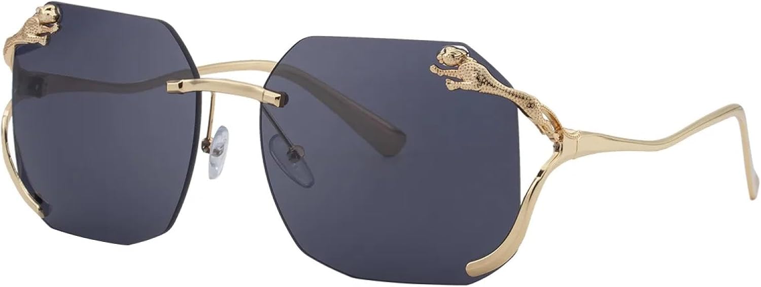 Большие солнцезащитные очки без оправы для женщин и мужчин, винтажные, в стиле панк, с металлическим леопардовым принтом, роскошные, популярные, с защитой от УФ-излучения TYUVIVO, Black
Большие солнцезащитные очки без оправы для женщин и мужчин, винтажные, в стиле панк, с металлическим леопардовым принтом, роскошные, популярные, с защитой от УФ-излучения TYUVIVO, Black