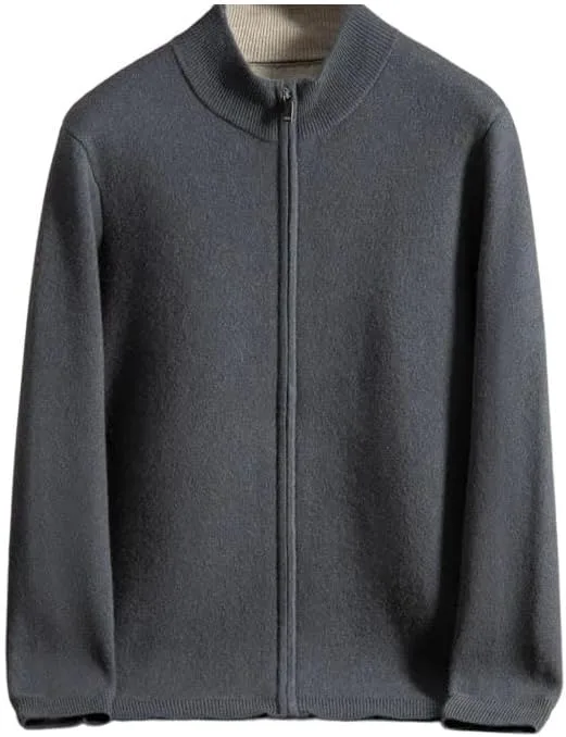 Мужской кардиган на молнии с полувысоким воротником
Мужской кардиган на молнии с полувысоким воротником