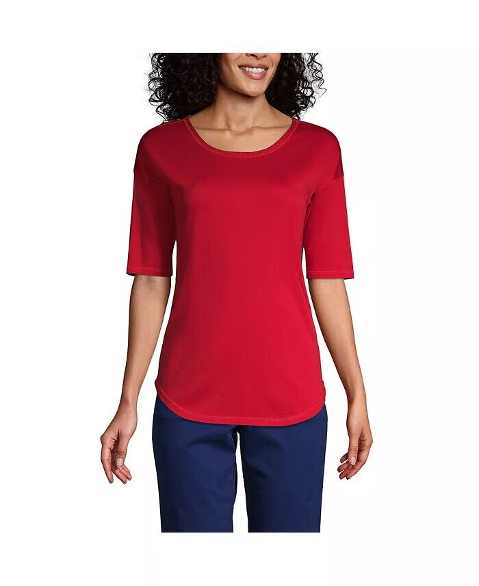 Женский топ Supima с короткими рукавами и балетным вырезом из микромодала с закругленным краем Lands' End, красный
Женский топ Supima с короткими рукавами и балетным вырезом из микромодала с закругленным краем Lands' End, красный