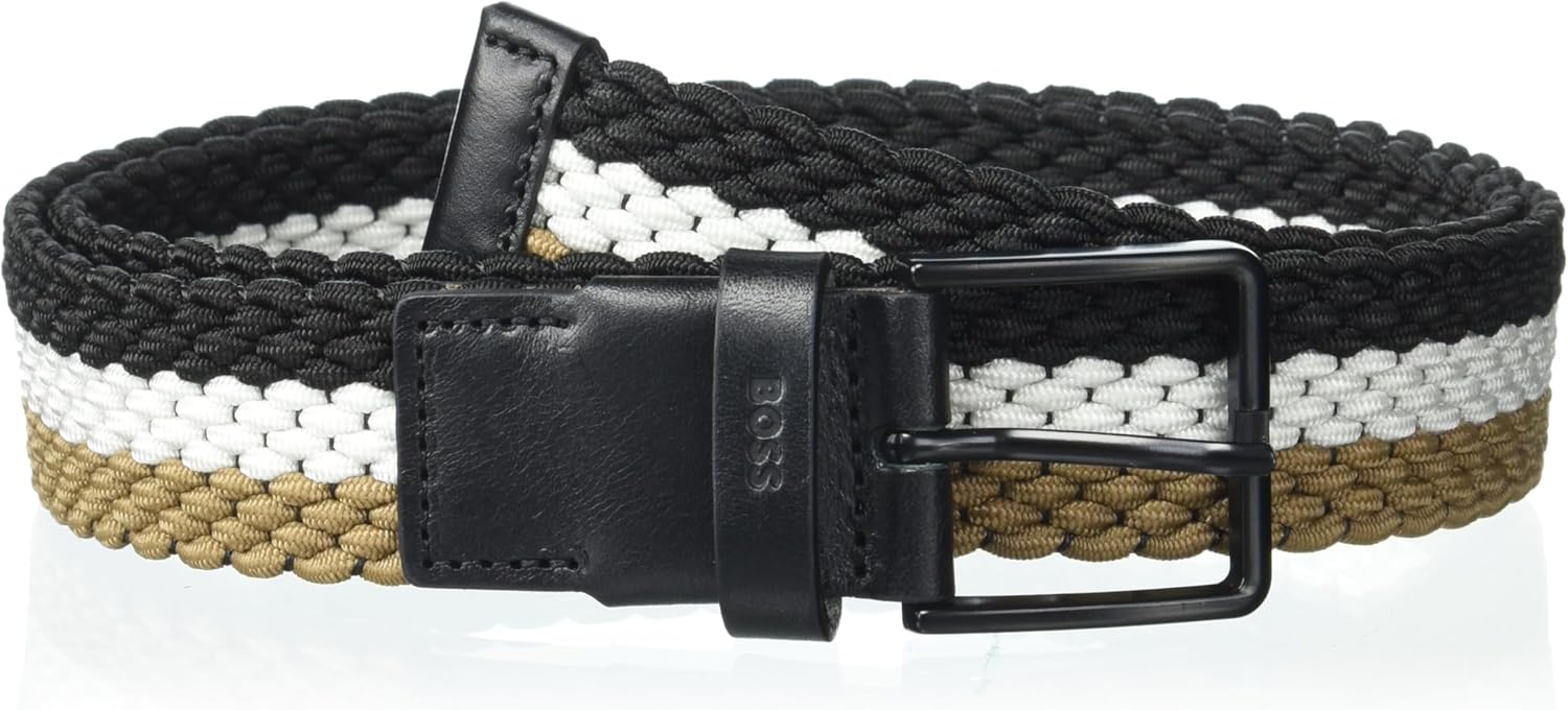 Мужской эластичный тканый ремень BOSS, Camel/White/Black
Мужской эластичный тканый ремень BOSS, Camel/White/Black