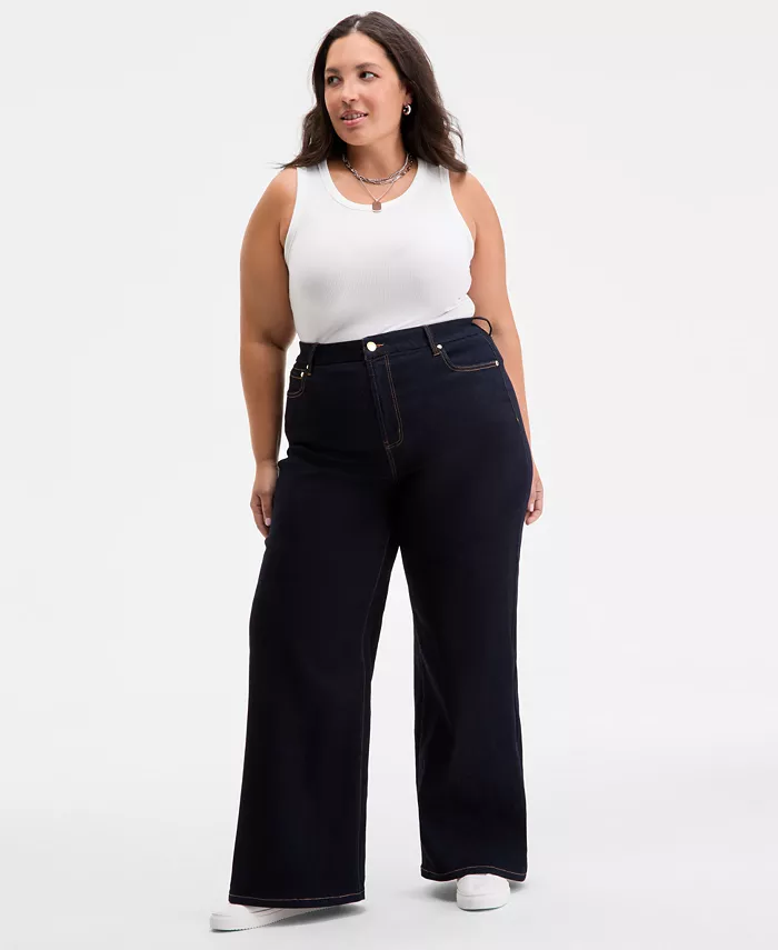 Модные джинсы больших размеров с высокой талией и широкими штанинами On 34th, синий
Модные джинсы больших размеров с высокой талией и широкими штанинами On 34th, синий