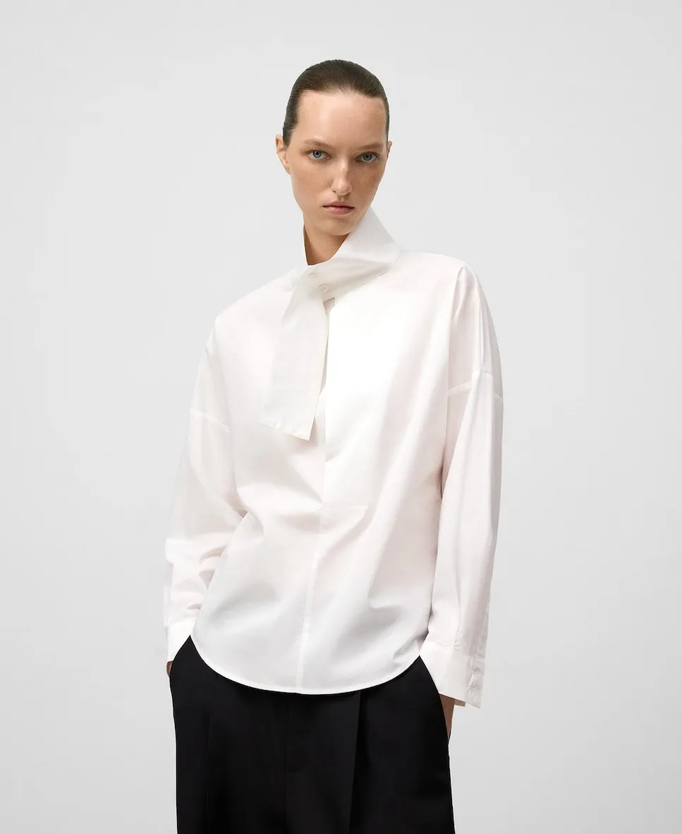 Женская хлопковая рубашка с воротником-лента Adolfo Dominguez, белый
Женская хлопковая рубашка с воротником-лента Adolfo Dominguez, белый