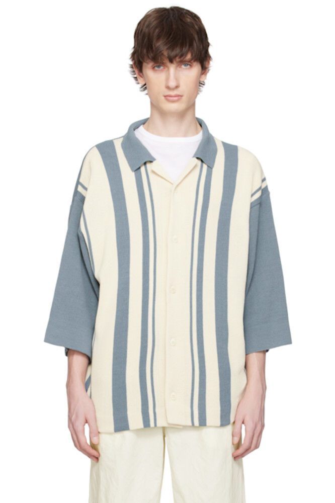 Рубашка в полоску с узором «интарсия» синего и белого цвета DOCUMENT
Рубашка в полоску с узором «интарсия» синего и белого цвета DOCUMENT