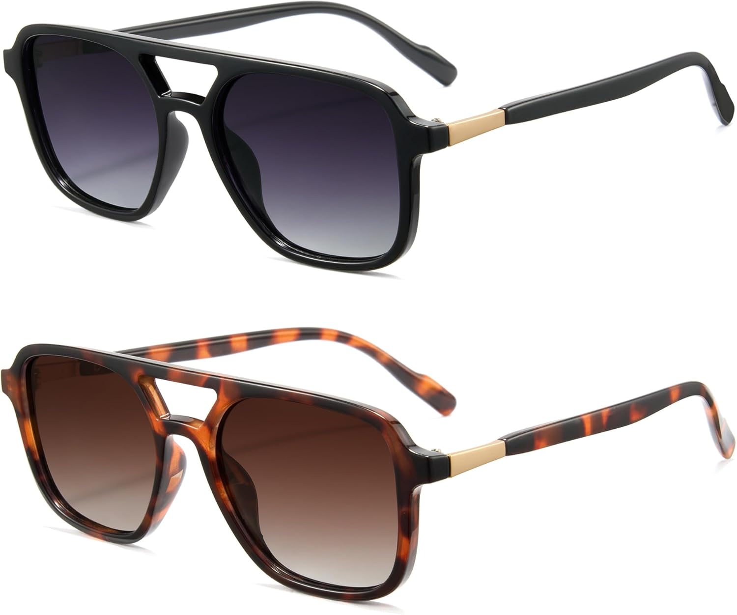 Комплект из двух ретро-солнцезащитных очков-авиаторов Cyxus в квадратной оправе для женщин. Модные винтажные очки-авиаторы 70-х годов с защитой от УФ-излучения UV400, размер 53 мм, маленький размер, Grey
Комплект из двух ретро-солнцезащитных очков-авиаторов Cyxus в квадратной оправе для женщин. Модные винтажные очки-авиаторы 70-х годов с защитой от УФ-излучения UV400, размер 53 мм, маленький размер, Grey