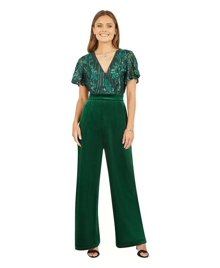 Женский комбинезон-рапа с пайетками и бархатом Yumi, зеленый
Женский комбинезон-рапа с пайетками и бархатом Yumi, зеленый