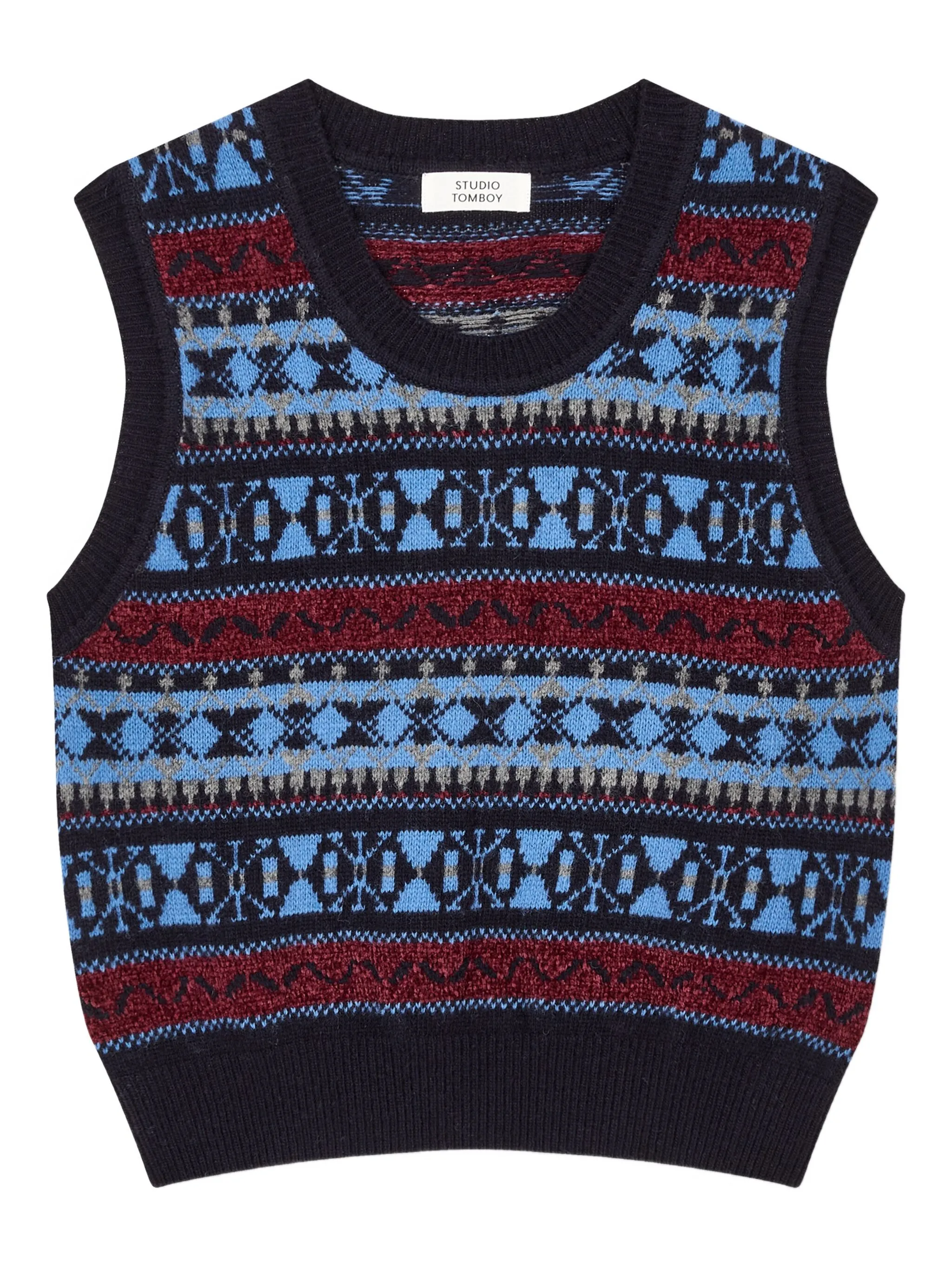 Топ в рубчик с узором Studio Tomboy, синий
Топ в рубчик с узором Studio Tomboy, синий