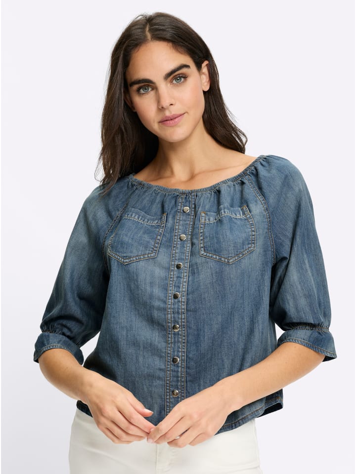 Джинсовая блузка синего цвета Heine
Джинсовая блузка синего цвета Heine