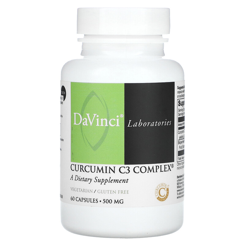 DaVinci Laboratories, Curcumin C3 Complex, 500 мг, 60 капсул
DaVinci Laboratories, Curcumin C3 Complex, 500 мг, 60 капсул